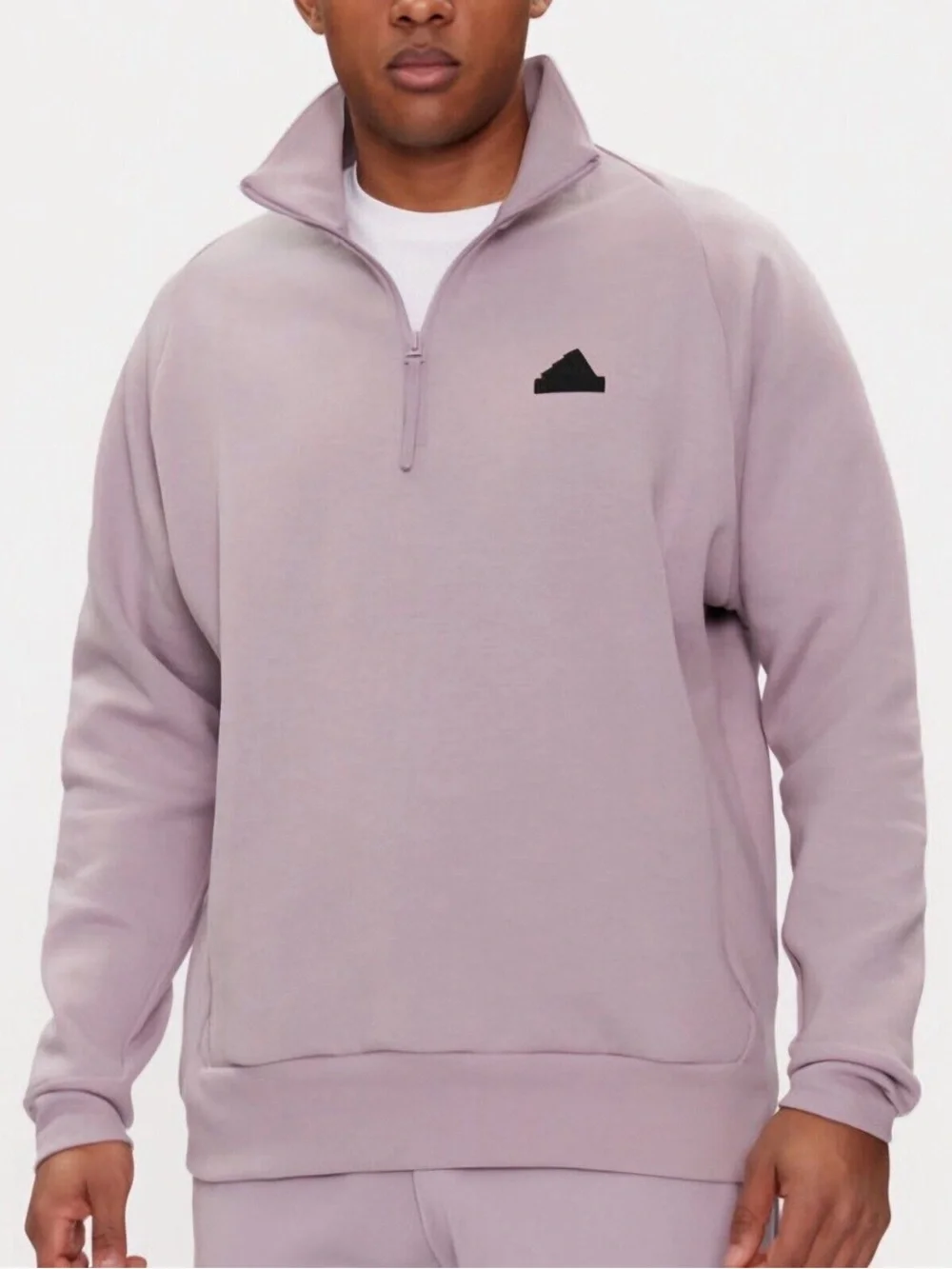 adidas Men's Quarter-Zip Sweatshirt Mauve